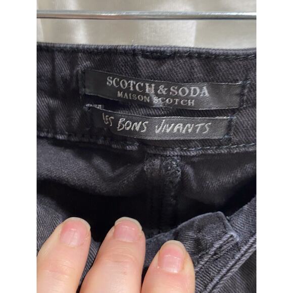 Scotch and Soda Maison Scotch The Skim Super Slim Size 29/32 Black Jeans New - Picture 11 of 16